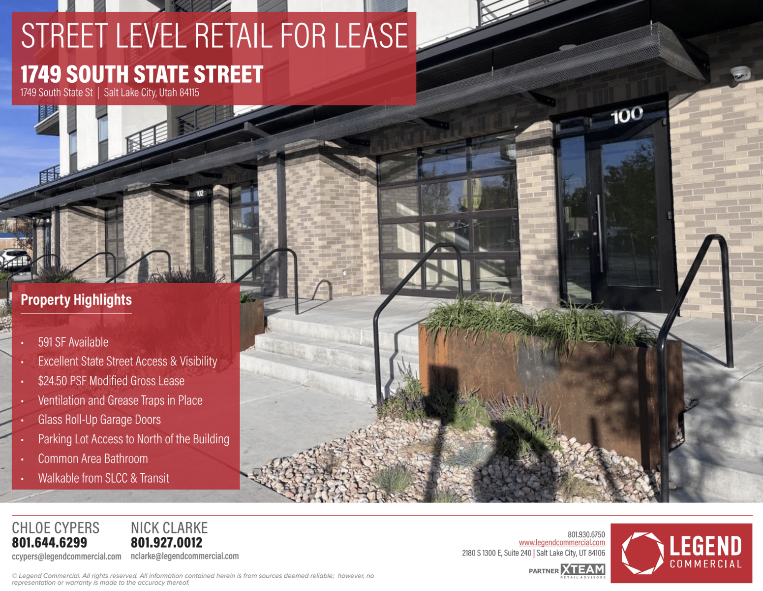 Small Retail Space For Lease in Salt Lake City on State Street (591 SF)
