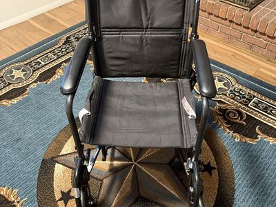 Drive Medical TR37-EU-SL TR37 Transport Wheelchair, Black, Lightweight Folding Frame