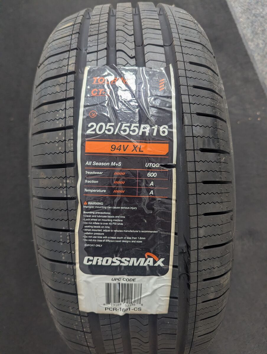 Brand New Crossmax All-Season Tire — 205/55R16