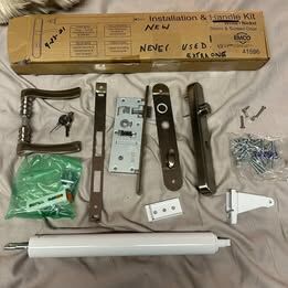 EMCO Storm & Screen Door Installation & Handle Kit white/Nickel 41596
