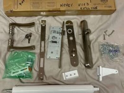 EMCO Storm & Screen Door Installation & Handle Kit white/Nickel 41596