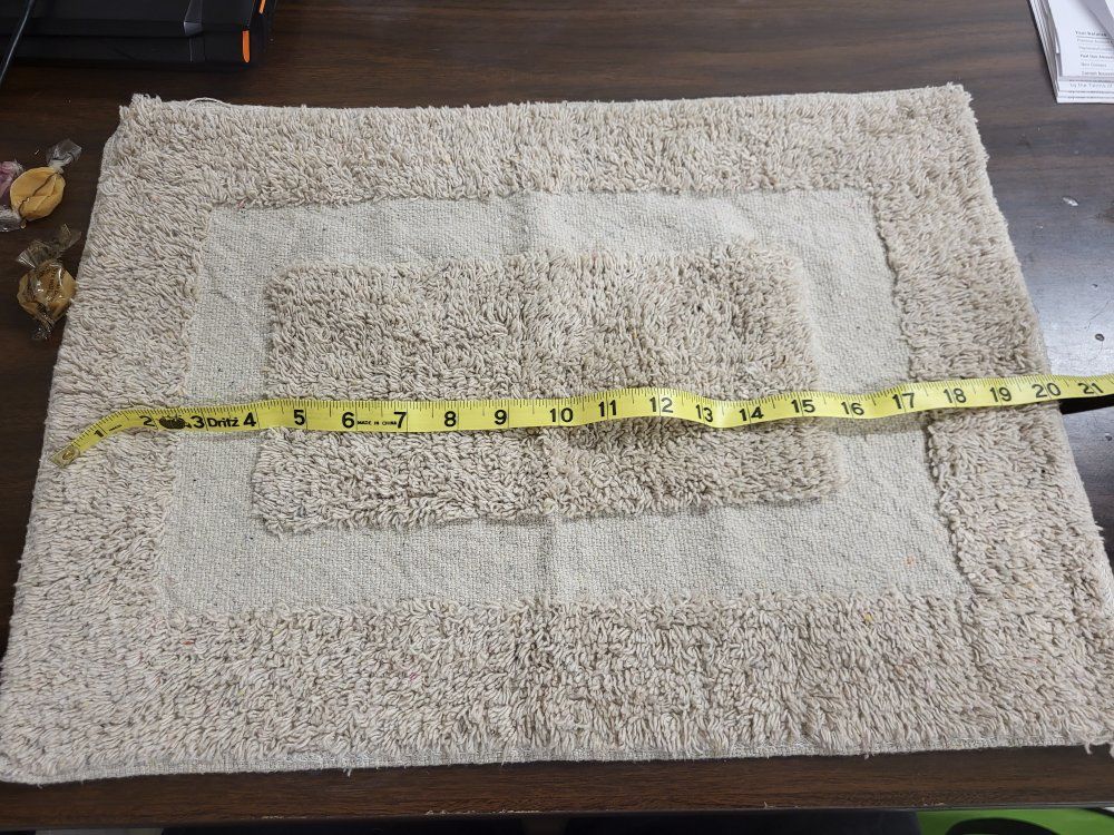 Bath Mat - Tan, Textured, Small Area Rug - 15" x 20" - Used Condition