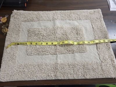 Bath Mat - Tan, Textured, Small Area Rug - 15" x 20" - Used Condition