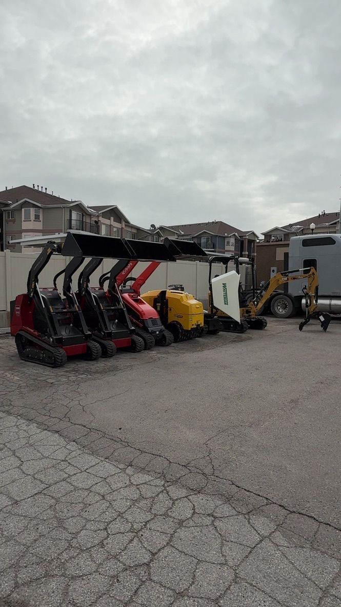 Mini Track Ride On Skid Steers For Rent. Fit Through Gates While Moving Serious Material