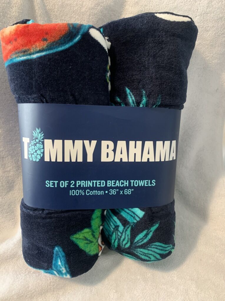 NEW Tommy Bahama SET 2 beach towels 36x68