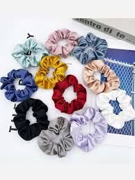 Assorted Single Satin Large Scrunchie, Styles and Colors Vary #94549