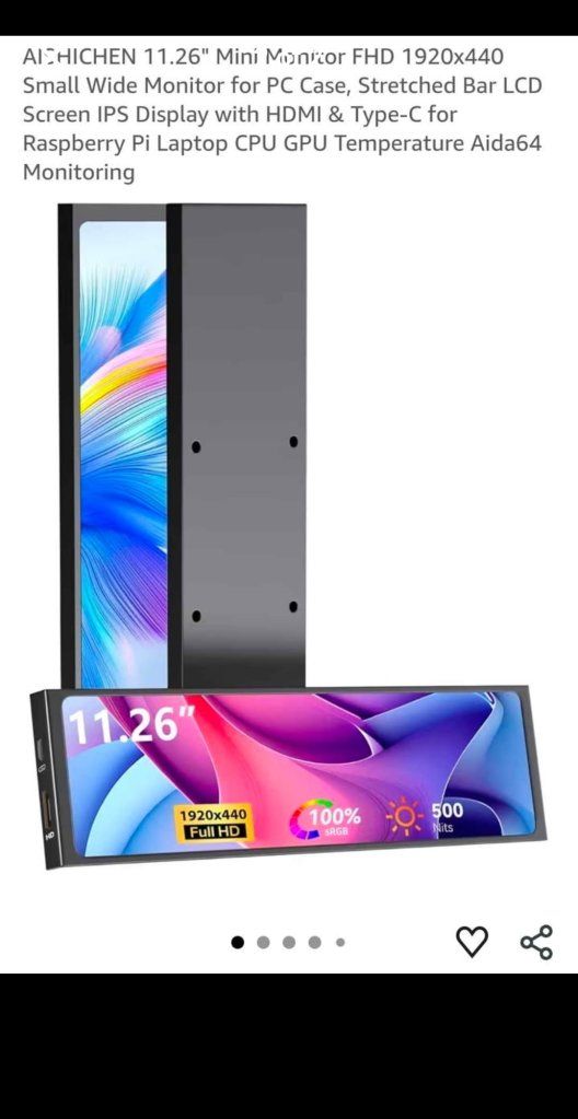 11.26" Mini Monitor FHD 1920x440 IPS LED Display w/ HDMI & Type-C