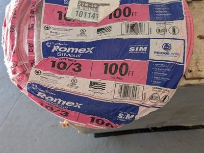 37 feet Romex SIMpull Type NM-B 10/3