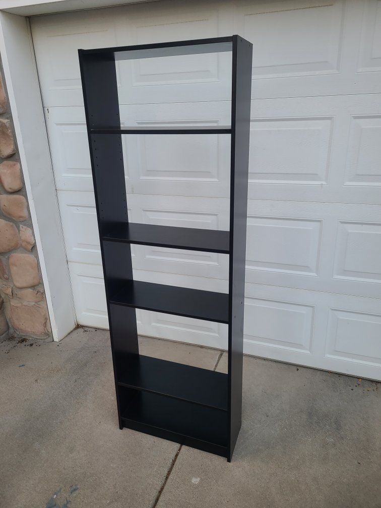 Ikea Black Wood Adjustable Bookshelf