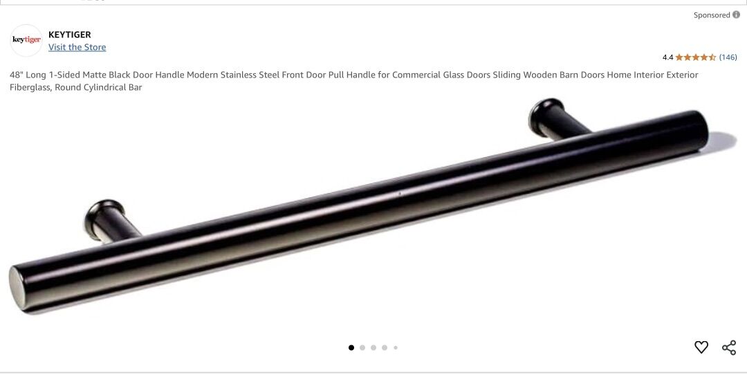 KeyTiger Door Handle/Towel Bar 48 Black