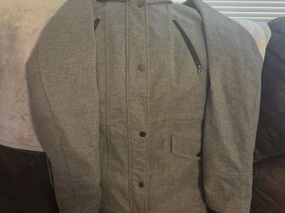 Liz Claiborne Outerwear Gray Winter Hooded Coat Jacket Size L Used Good