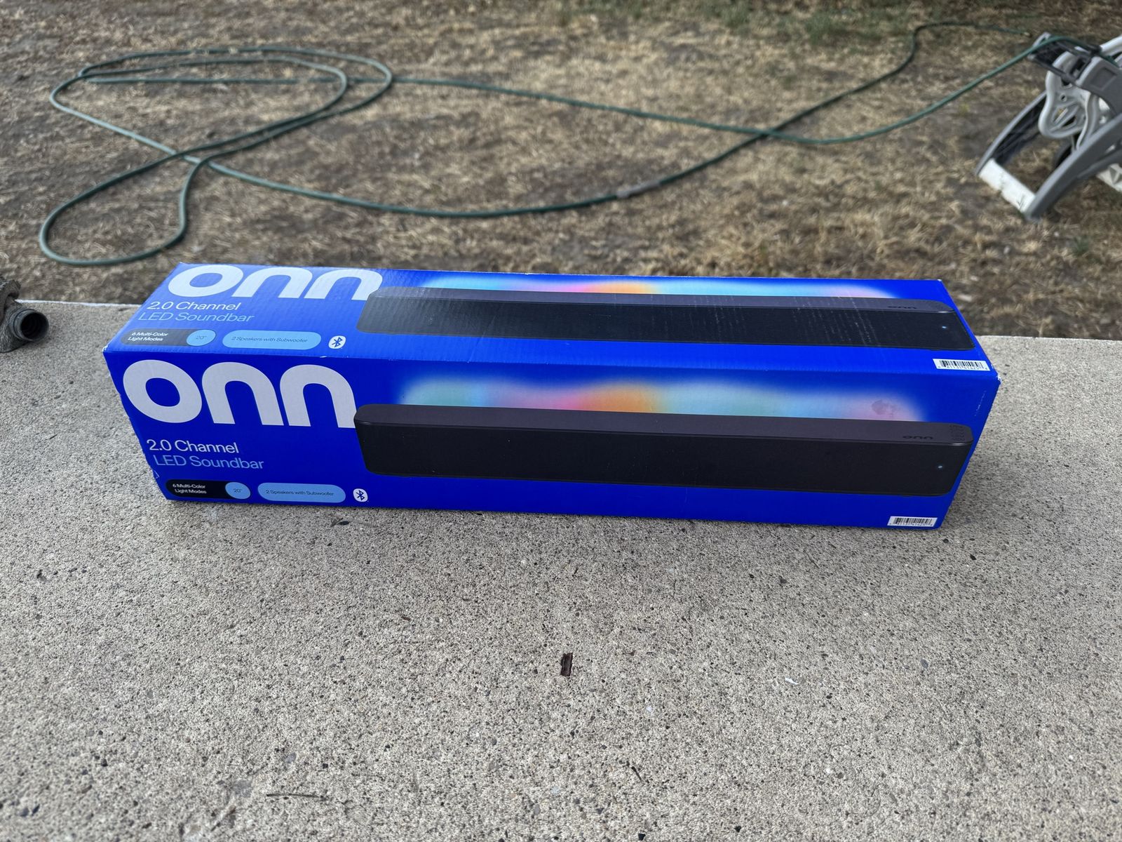 New ONN 2.0 Channel LED Soundbar with Multi-Color Lighting and Bluetooth 20 inches