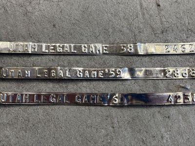 Vintage Utah Legal Game Metal Tags 1958 1959 1960 Set of 3