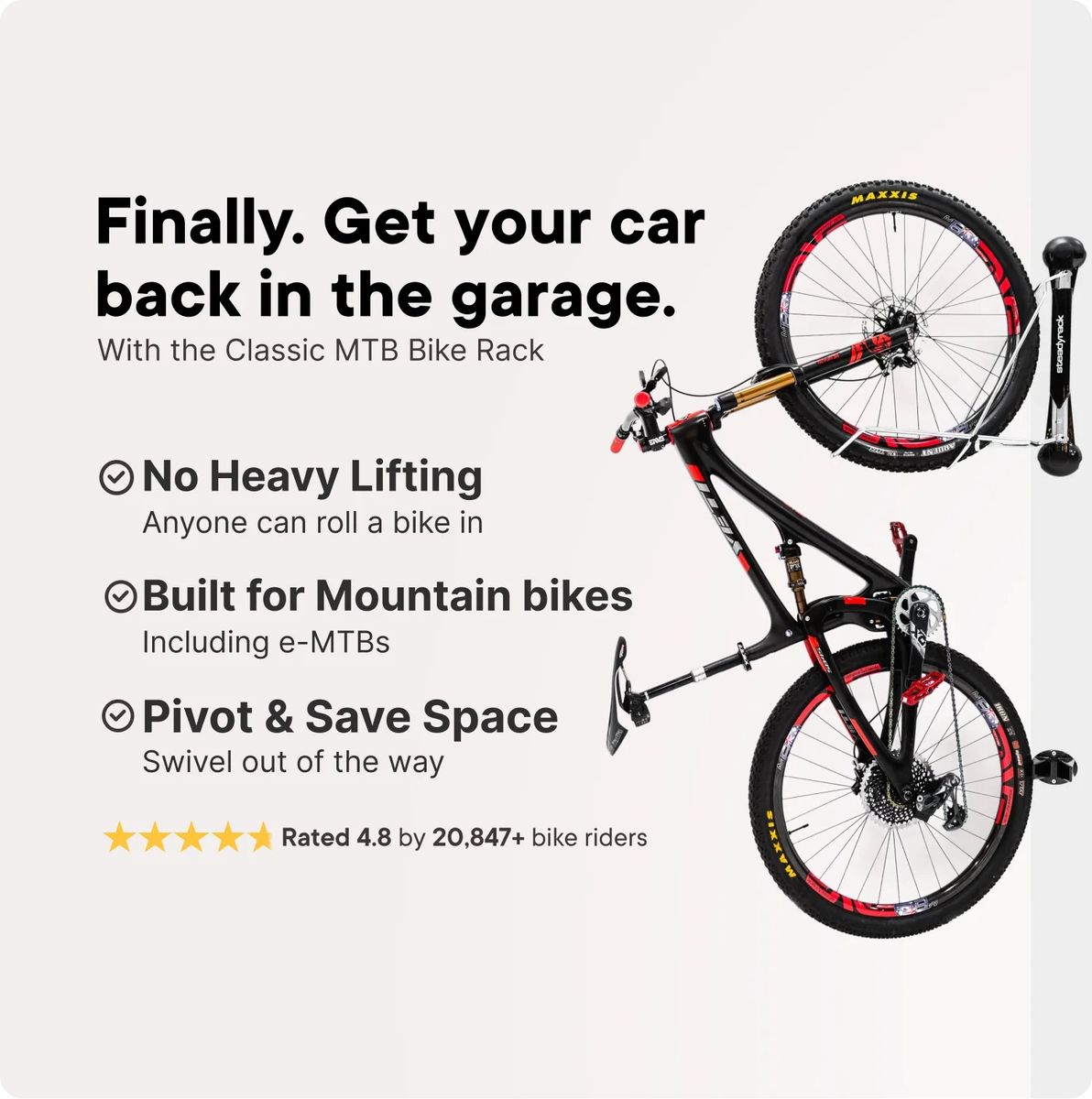 Steadyrack Classic MTB Bike Wall Rack – Qty 2 Available
