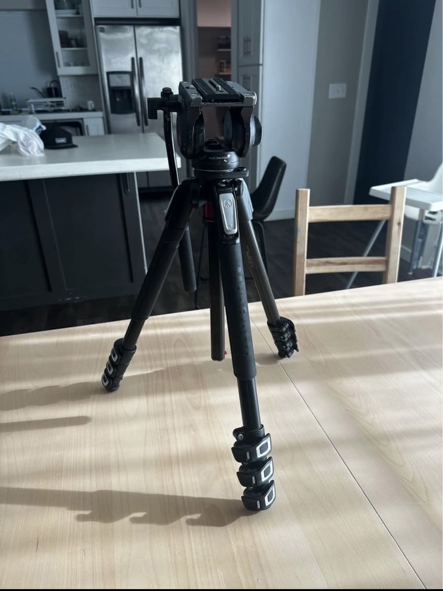 Manfrotto 190 Professional Camera Tripod with Fluid Drag Head