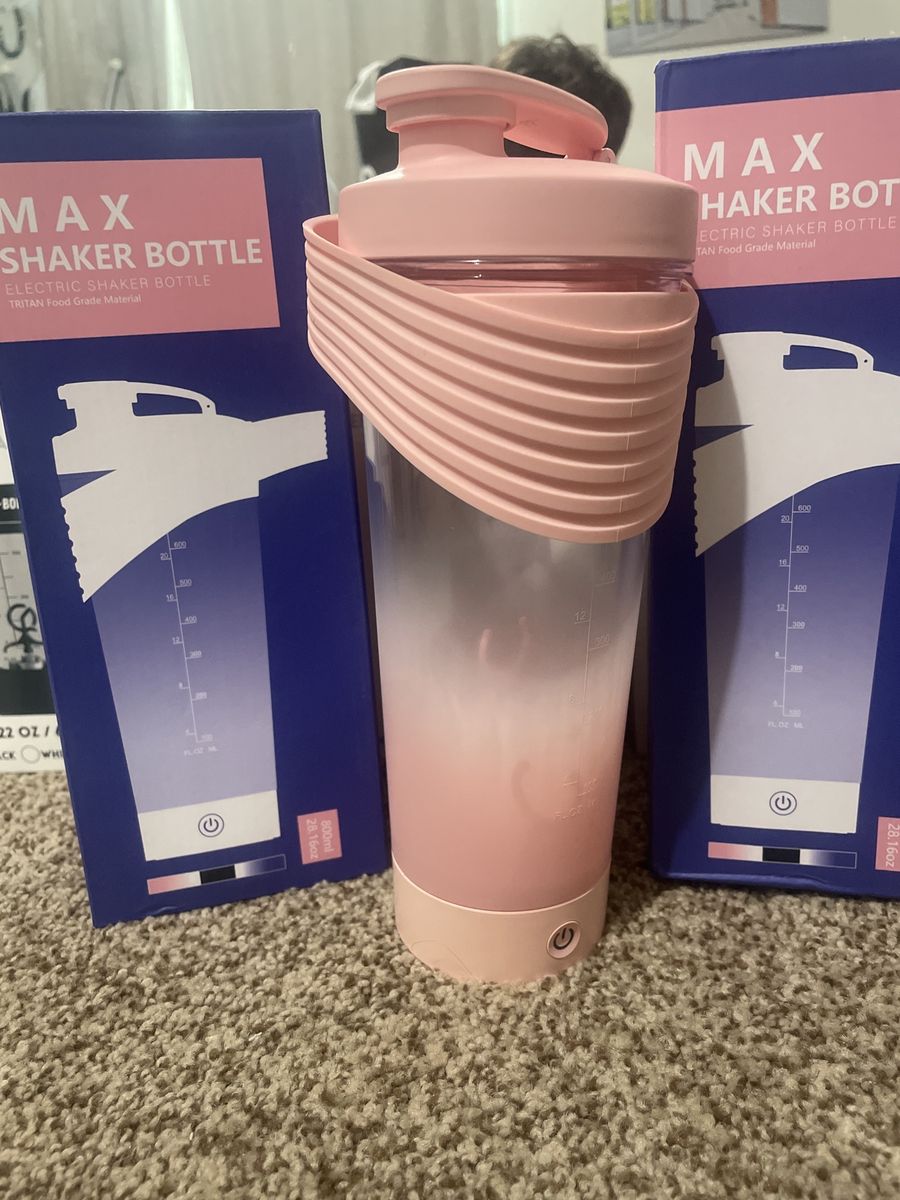 MAX Electric Shaker Bottle - Tritan Food Grade Material, 800ml/28oz - Pink