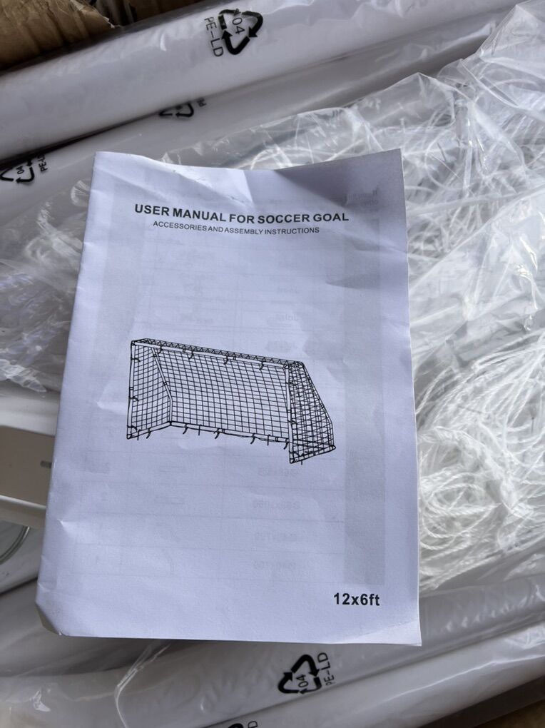 12 x 6 FT Soccer Goal for Backyard, White