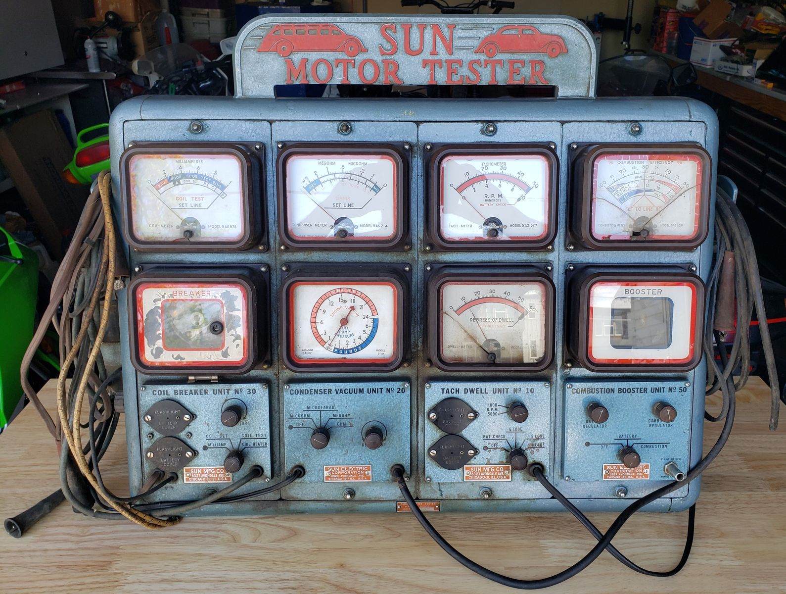 Vintage 1950's Sun Motor Tester Master Model Man Cave Garage Decor