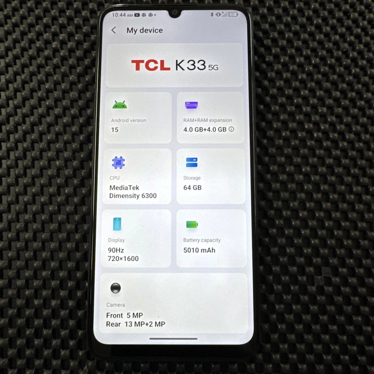 TCL K33 5G Android Phone - 64GB Storage, MediaTek Dimensity 6300, 90Hz Display