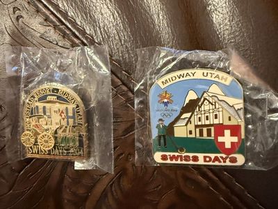 Swiss days rare homestead midway Utah collectors pins 2002 and 2004 $125 each