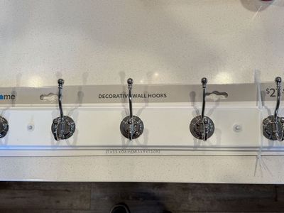 ahome Decorative Wall Hooks White Base with Chrome Hooks 27 Inch