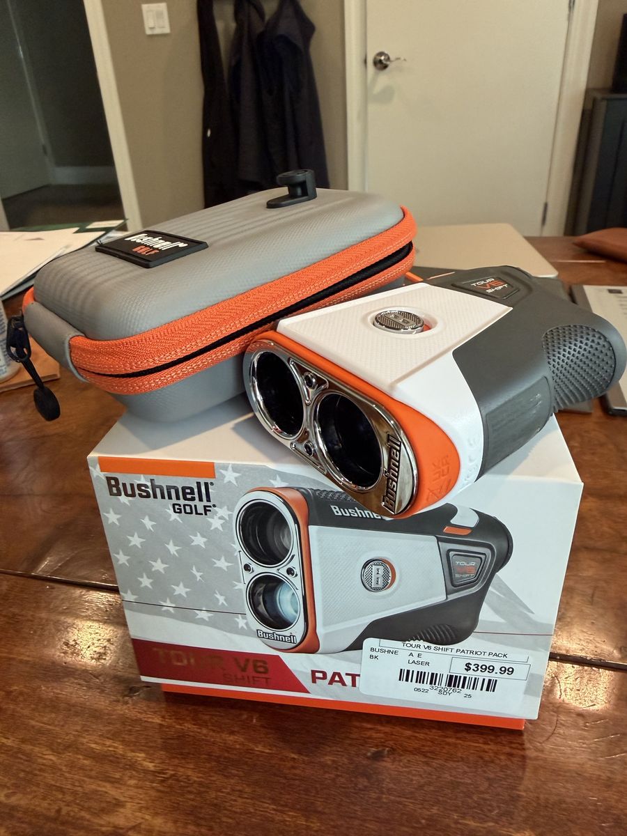 Bushnell Golf Tour V6 Shift Patriot Pack Rangefinder with Case and Box 