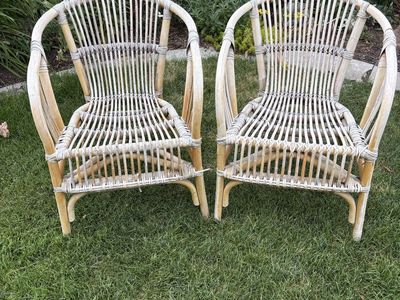 Pair Of Boho Wicker Chairs Perfect For The Porch