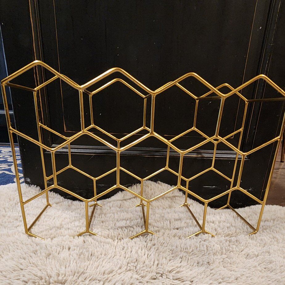 Gold crate and barrel 14 bottle wine rack