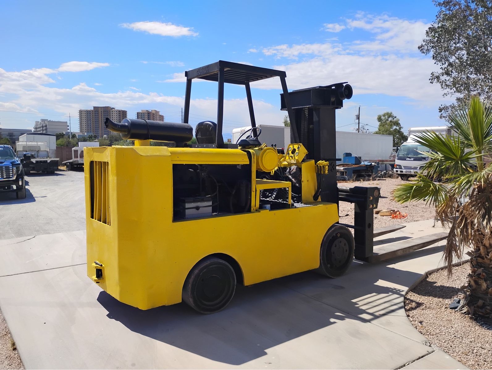 Heavy Duty Industrial Forklift - Used Yellow Warehouse Lift Truck