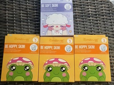 The Crème Shop Animated Face Masks Lot - Be Hoppy Skin Frog & Be Soft Skin Lamb- 12 facemasks