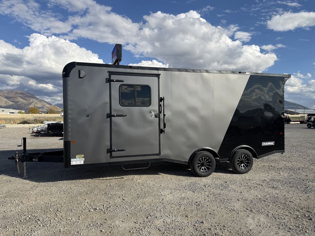 Trailer Ramp Spring System 2026 Charmac Trailers 8.5x20 Stealth 10K Enclosed Car Hauler 7' Tall w ...