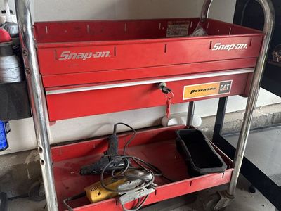 Snap-on Red Rolling Tool Cart Utility Shop Dolly with Locking Drawer and Key