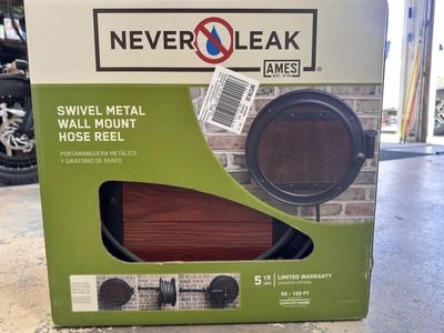 Ames NeverLeak Swivel Metal Wall Mount Hose Reel (50-100 ft Capacity)