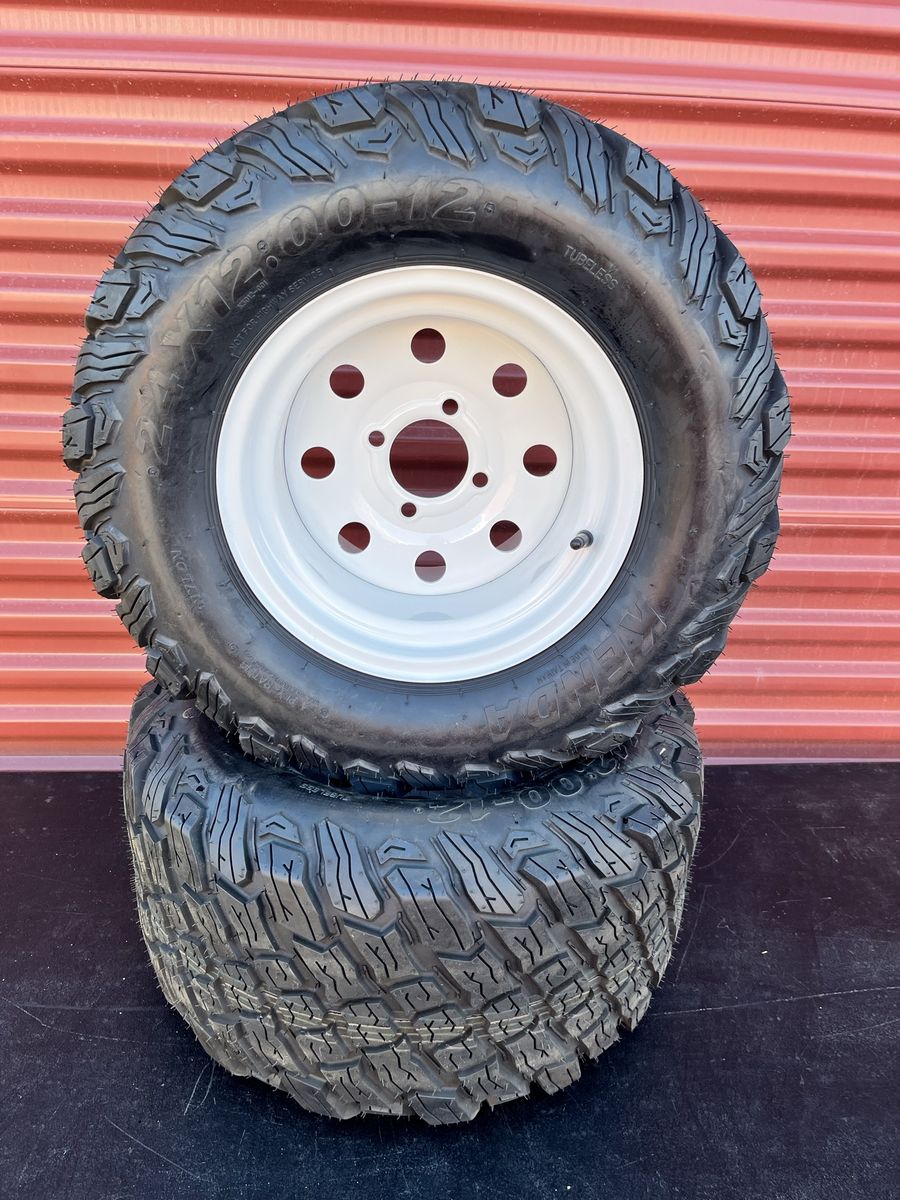 New Set 24/12.00-10 Lawn Tractor Tires with Rims