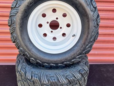 New Set 24/12.00-10 Lawn Tractor Tires with Rims