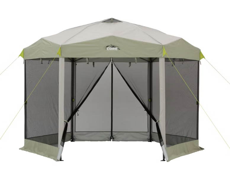 CORE 12' x 10' Center Push Mesh Screenhouse - Camping Hunting Outdoors