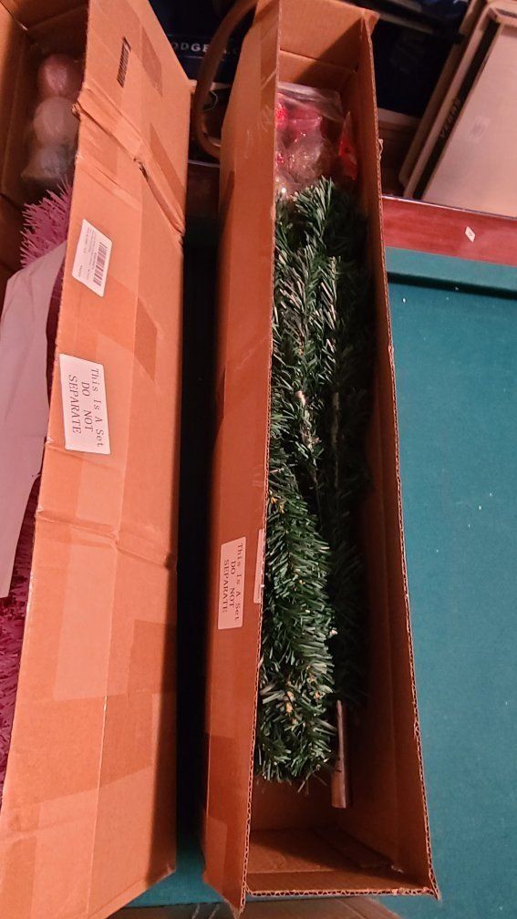 4 ft Half Christmas Tree for Wall Corner Green with Decorations