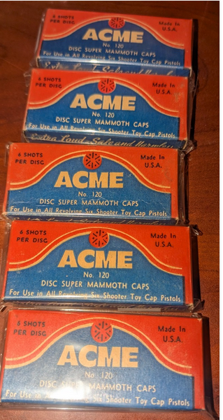 NOS Vintage 1950’S Original  Acme Disc Super Caps 5 Filled Boxes Kept In Sc