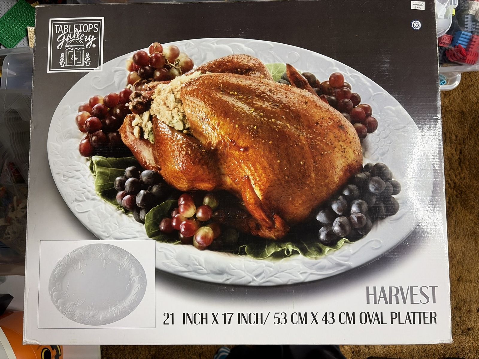 Large Tabletops Gallery Harvest Turkey Platter – 21" Oval Serving Platter