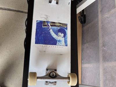 Skateboard with Shin Sanbongi image on the bottom