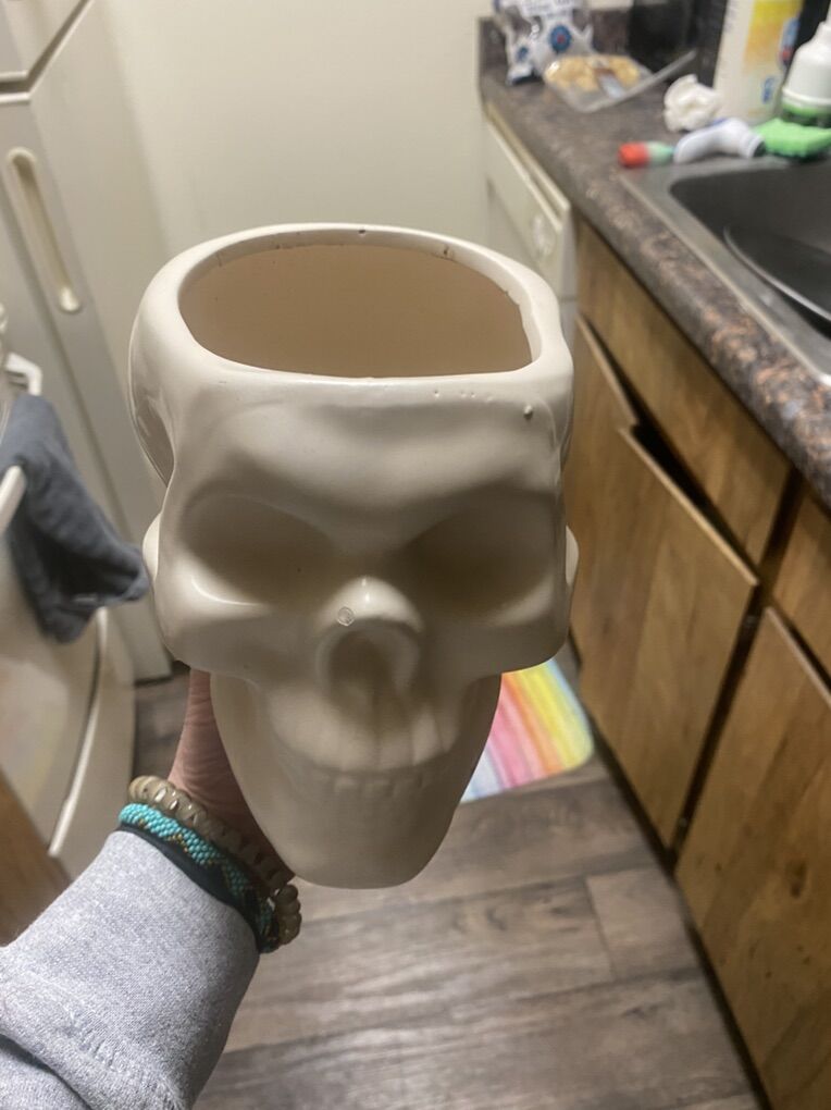 White skull Pot