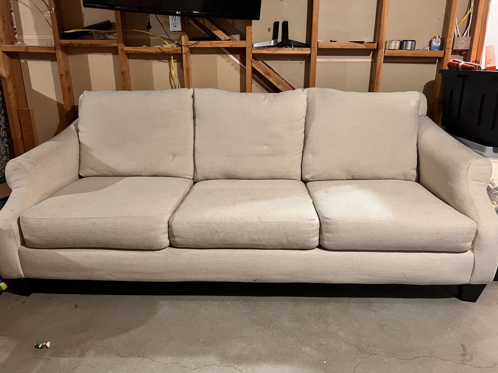 White fabric couch