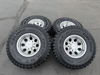 Ne wLT315/75r16 Celimo MT Polished Mod Alloy American Racing 8x6.5 Ram Cummins Ford OBS Ford F250 F350 Powerstroke Chevy GMC w