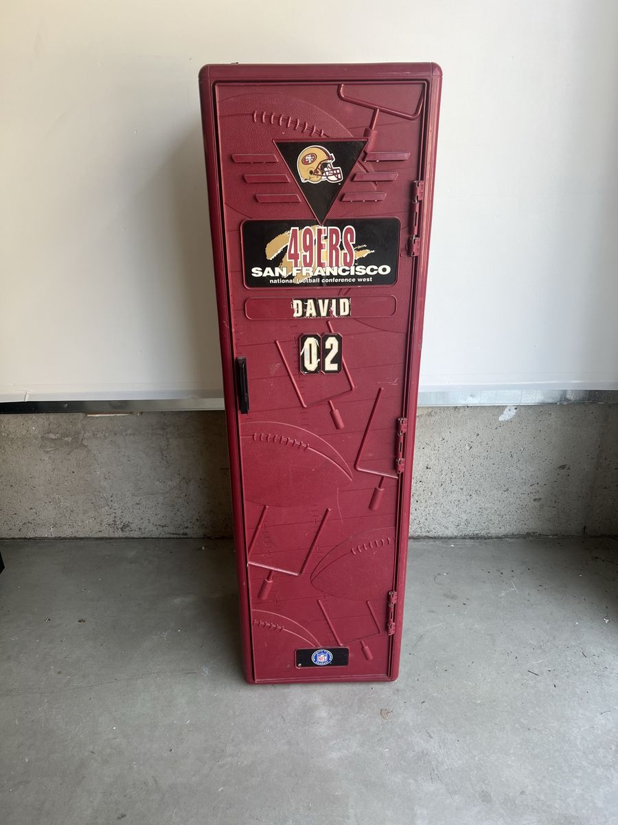 San Francisco 49ers Locker Storage Cabinet - Personalized with "David 02"