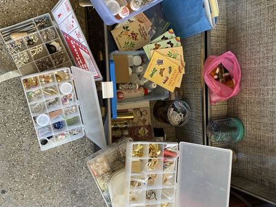 Large Craft Lot: Beads, Jewelry Findings, Adornments & Supplies - Mixed Materials & Styles