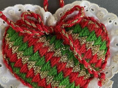 Vintage Christmas Heart Ornament