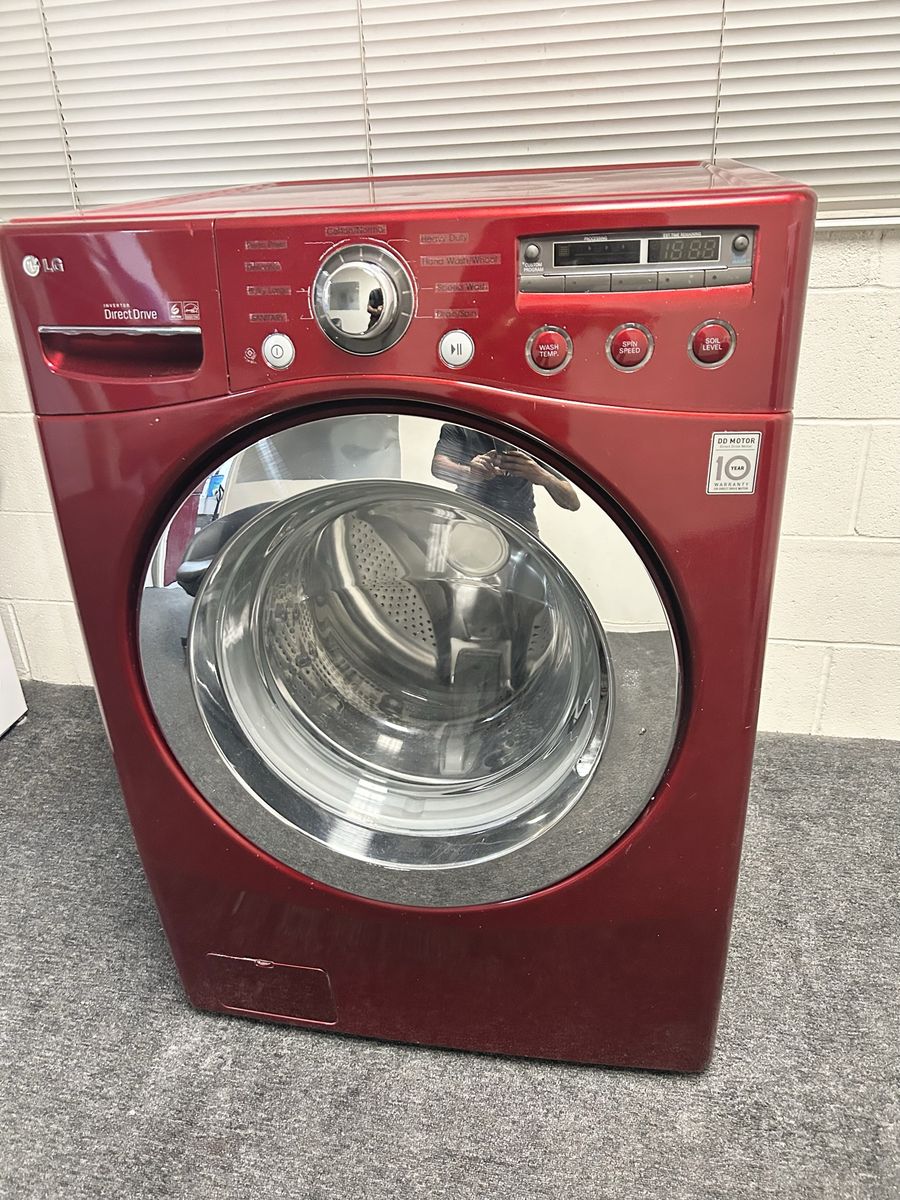 Red Lg washing machine 