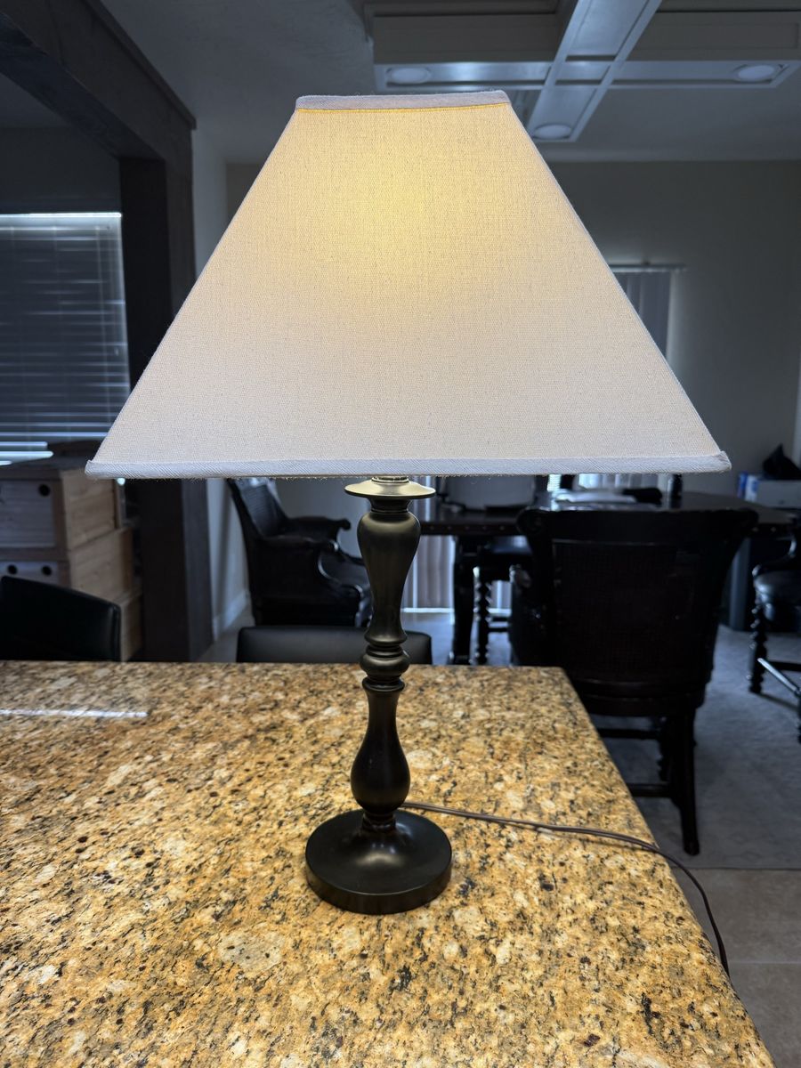 Matching Table Lamps with Linen Shades, Pair $60
