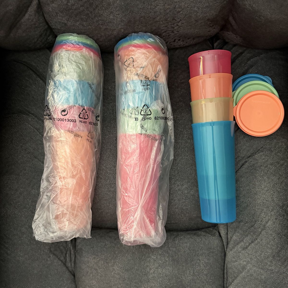 Tupperware Colorful Tumbler Cups with Lids Set