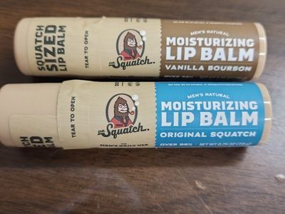Dr. Squatch Men's Natural Moisturizing Lip Balm - Vanilla Bourbon & Original Squatch (2 Pack)
